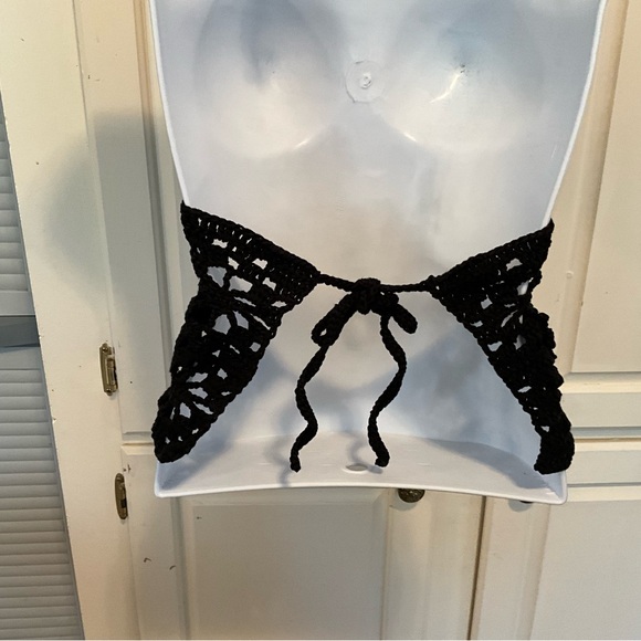 For @floridagurl337 Hand Crafted Halter Crochet Off the Shoulder Crop Top Boho - Picture 5 of 8